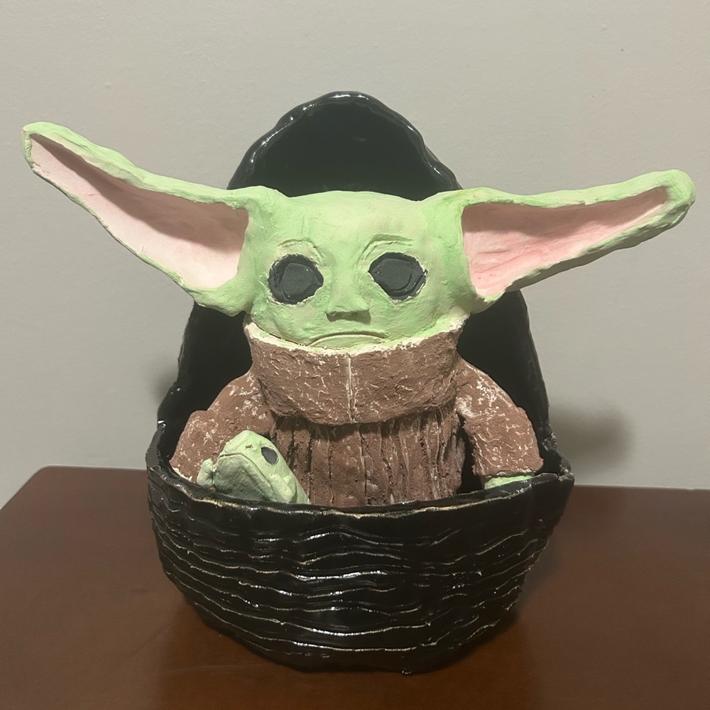 Grogu Statue in his Pod